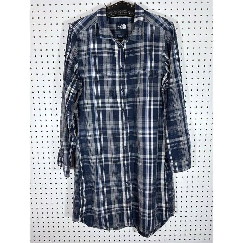 The North Face button down  plaid shirt dress size XL